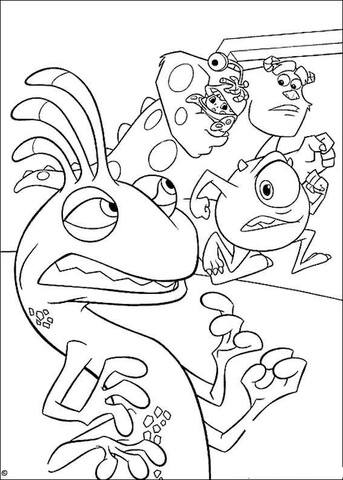 Randall Boggs, Mike And James P. Sullivan Coloring Page